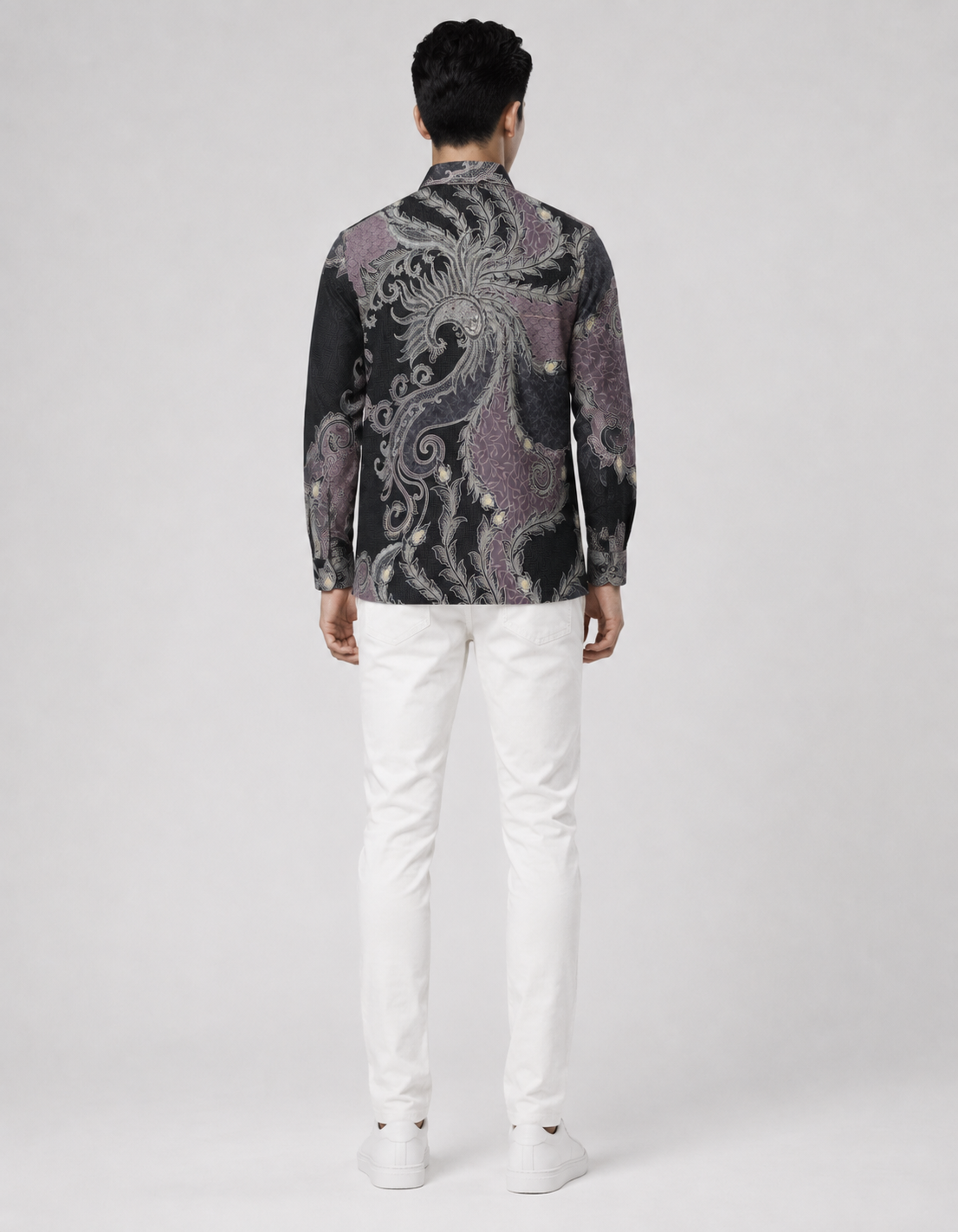 Mens Batik Shirt – Nocturnal Garden | Long Sleeves