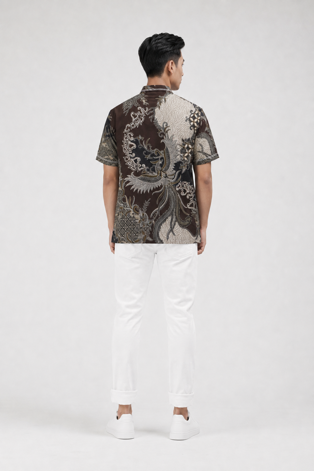 Mens Batik Shirt – Bronze Phoenix | Short Sleeves