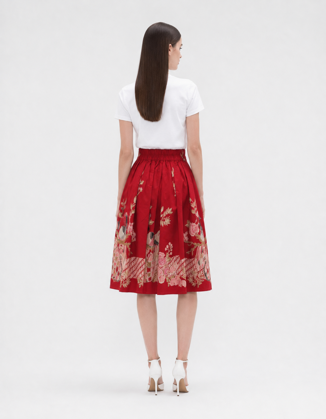 Women’s Batik Box Pleat Skirt – Prosperity in Bloom