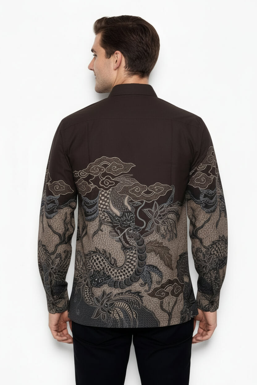 Men's Batik Shirt – Majestic Dragon | Long Sleeves2