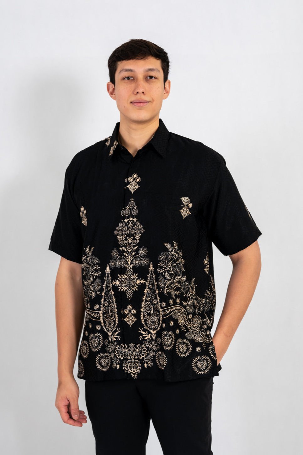 Men's Short Sleeve Batik Shirt Commander Batik Singapore