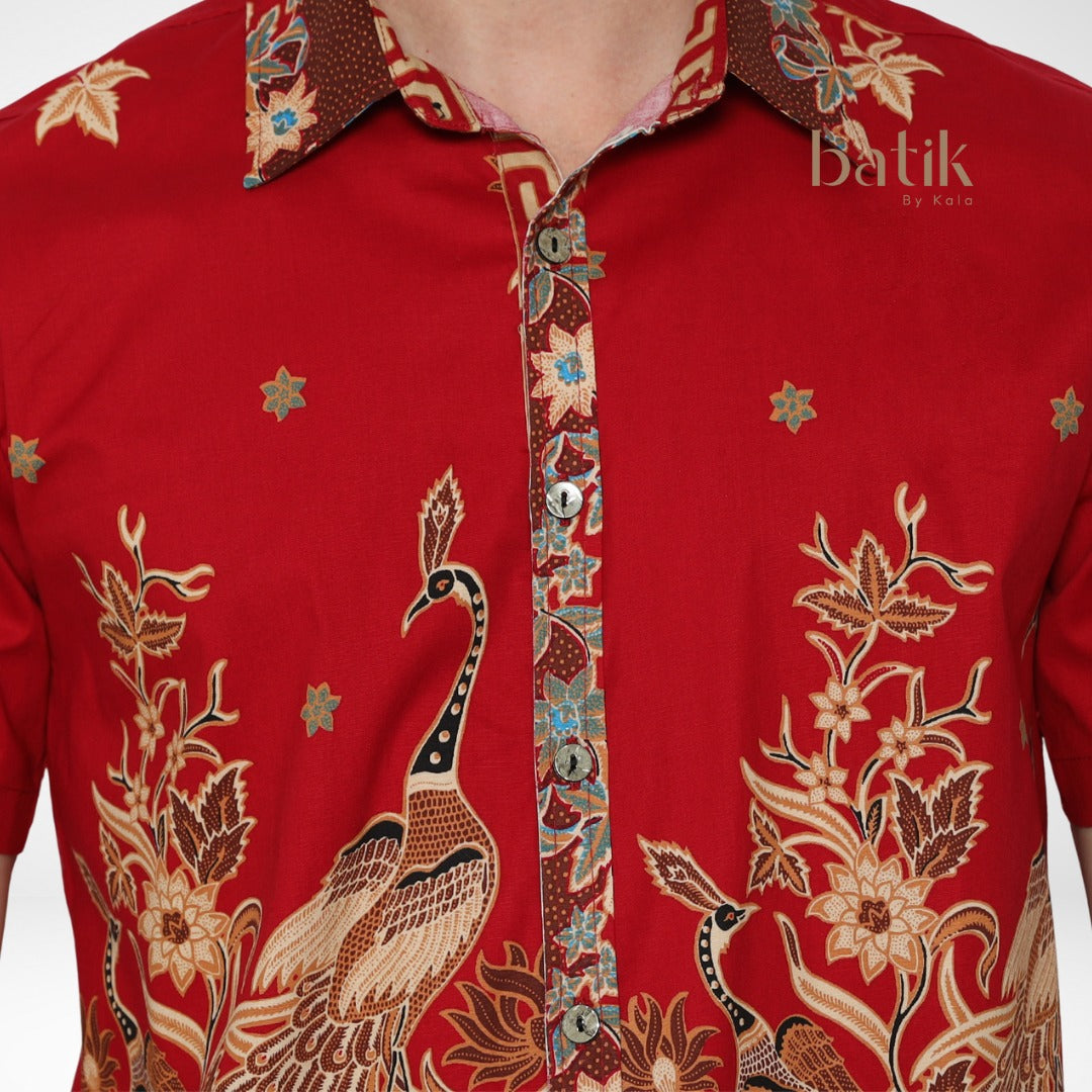 Men's Batik Shirt - Phoenix Prosperity | Short Sleeves 4