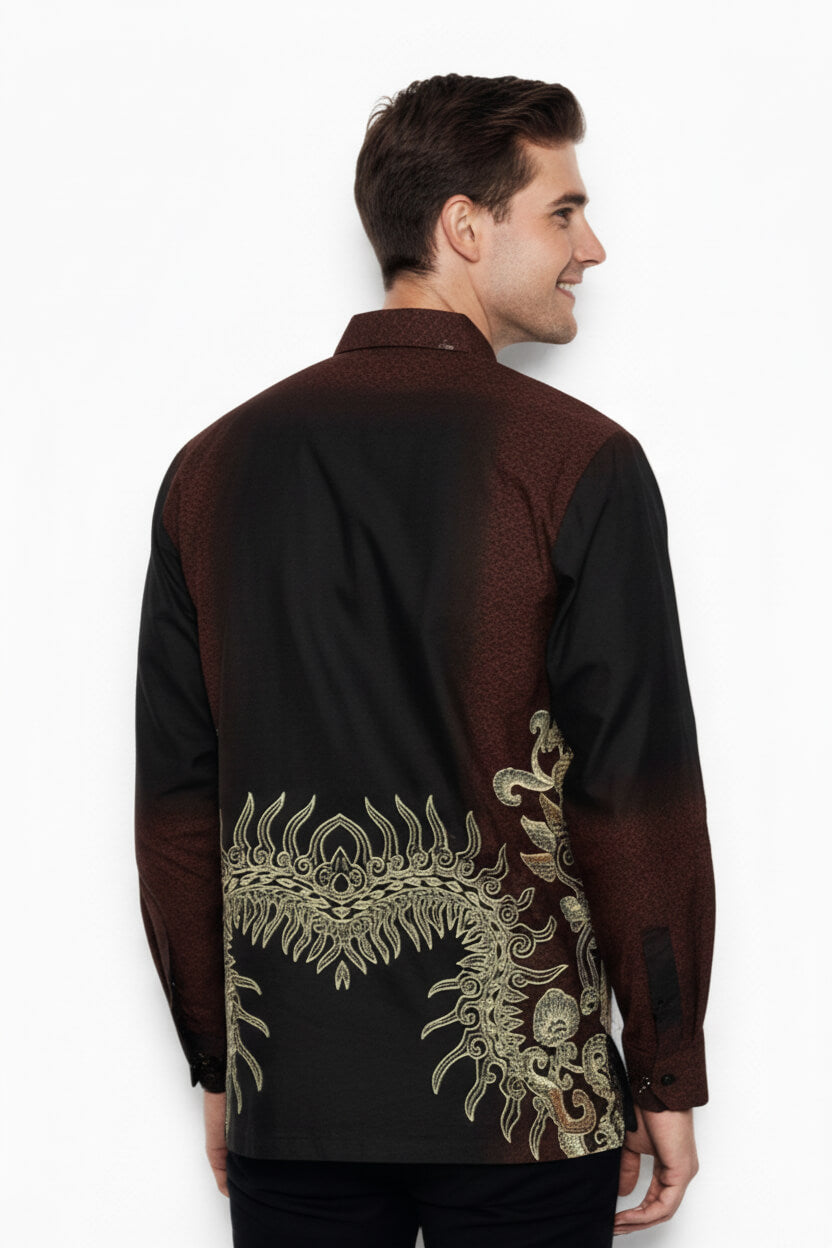 Men’s Batik Shirt – Regal Flame | Long Sleeves2