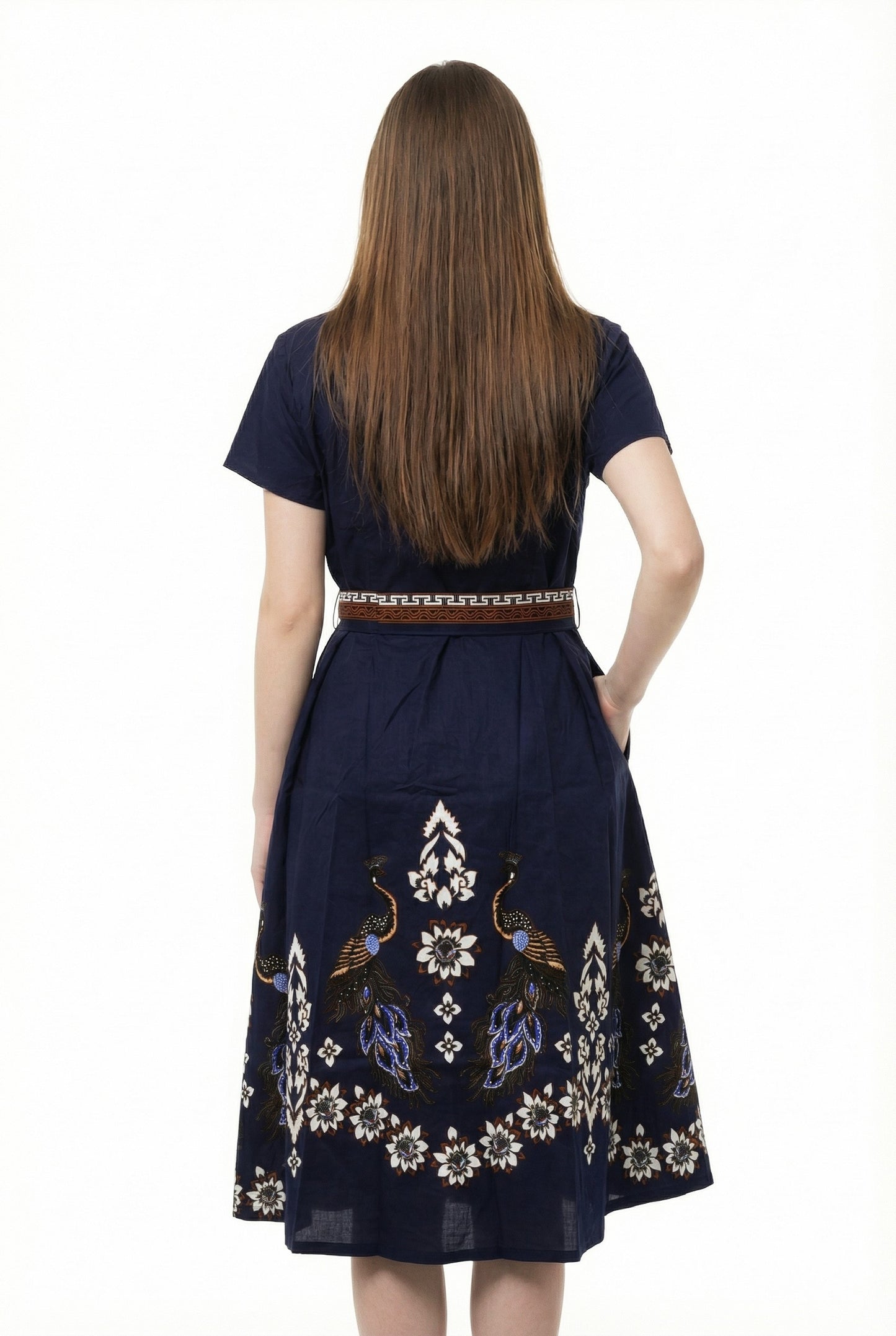 Women's Batik Midi Dress - Ornate Nature