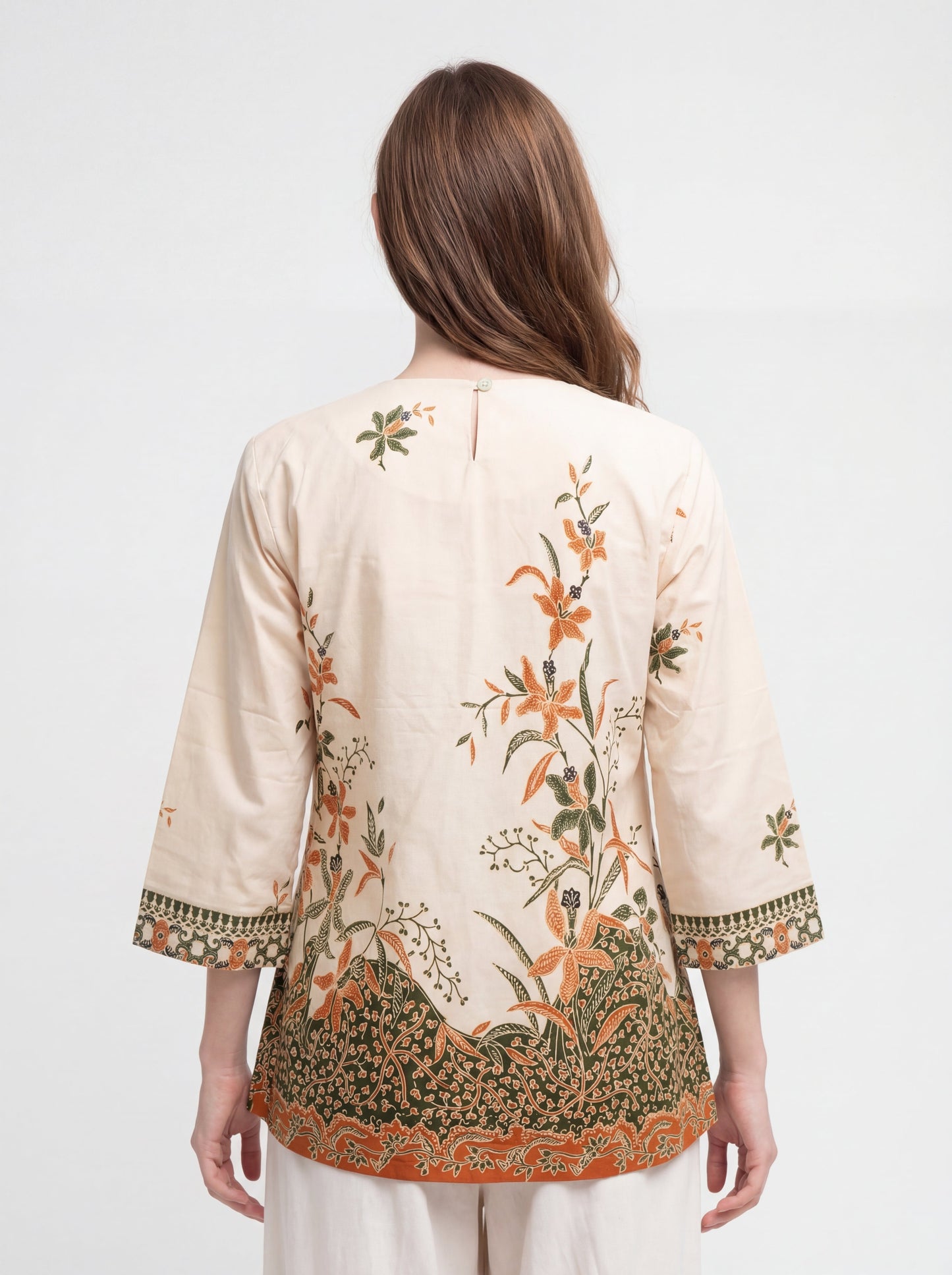 Women's Batik Blouse - Wild Bloom - back