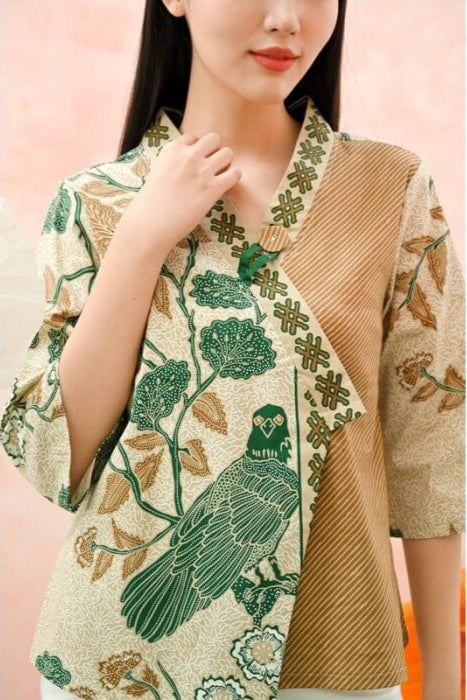 Women's Batik Kimono - Tropical Elegance - green 2