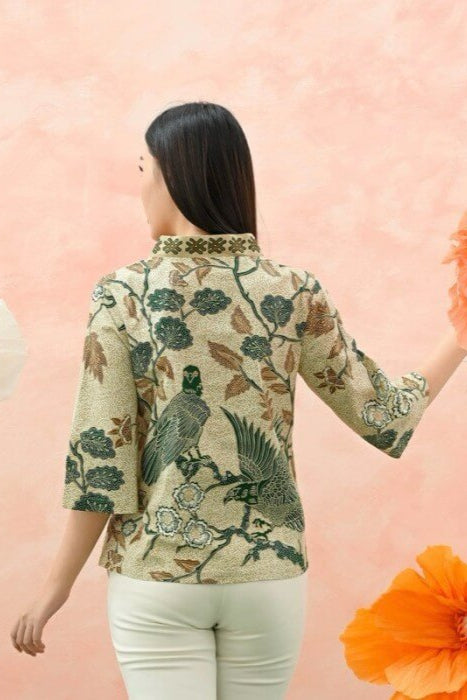 Women's Batik Kimono - Tropical Elegance - green 3