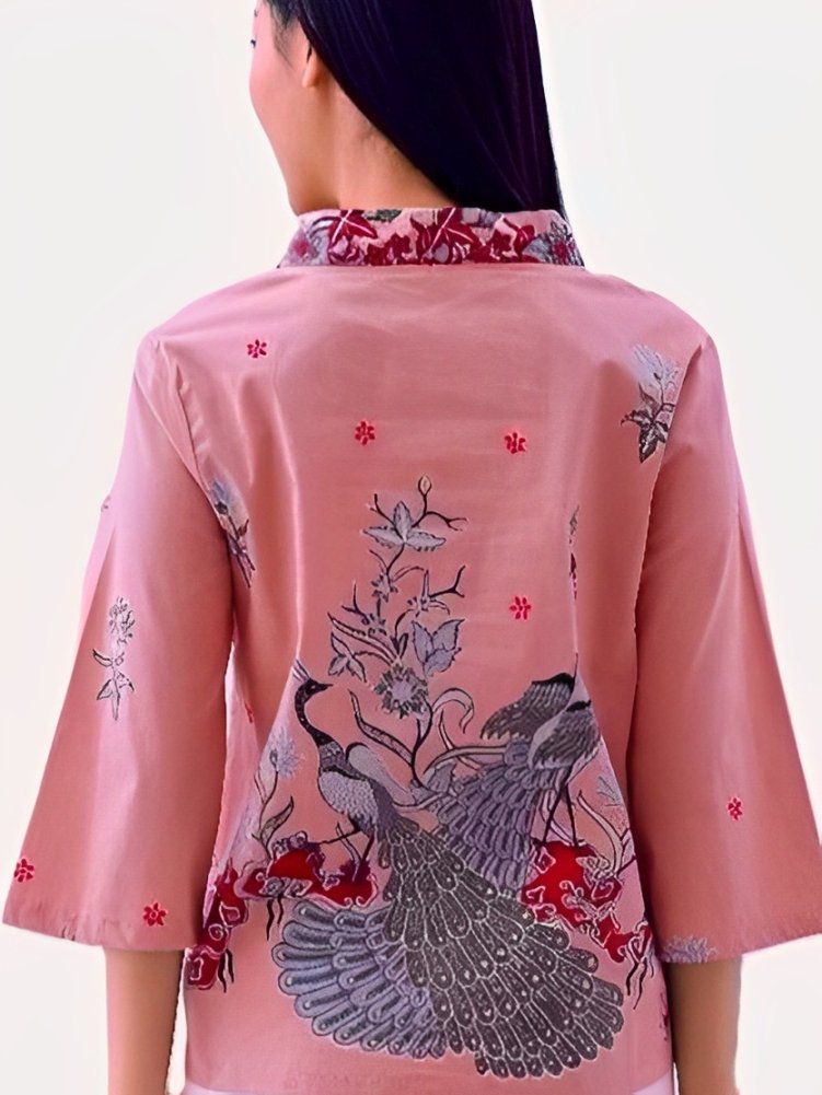 Women's Batik Kimono - Tropical Elegance - red 2