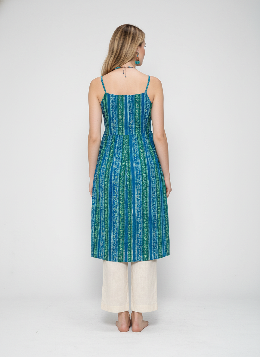 Women’s Batik Kurti – Ocean Grove Sleeveless 4