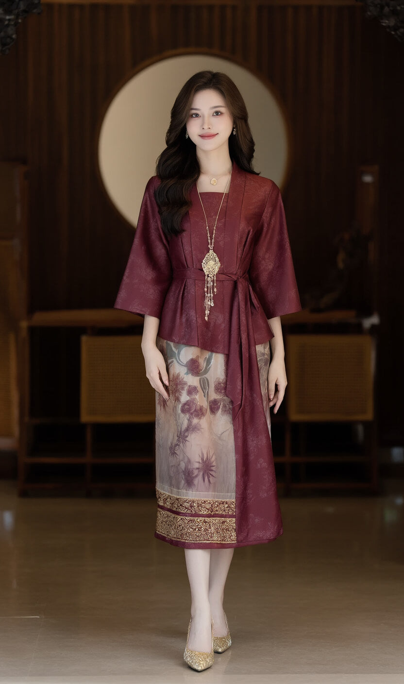 Women's Fusion Batik Dress - Crimson Grace