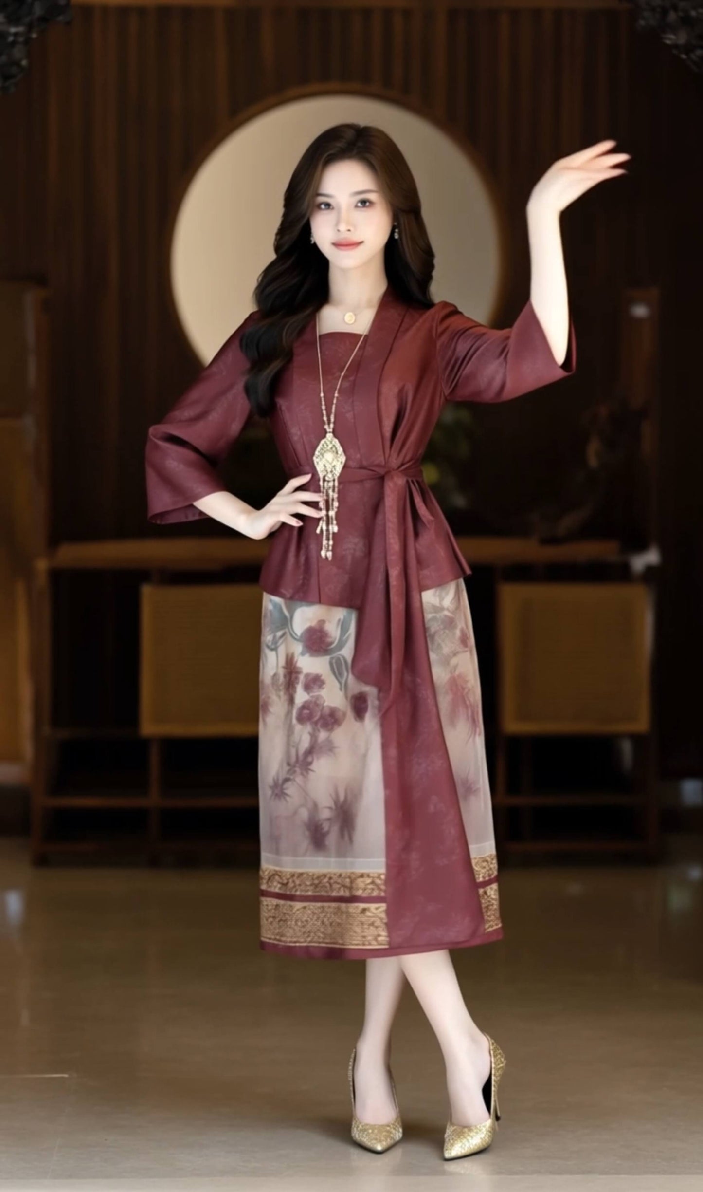 Women's Fusion Batik Dress - Crimson Grace 3