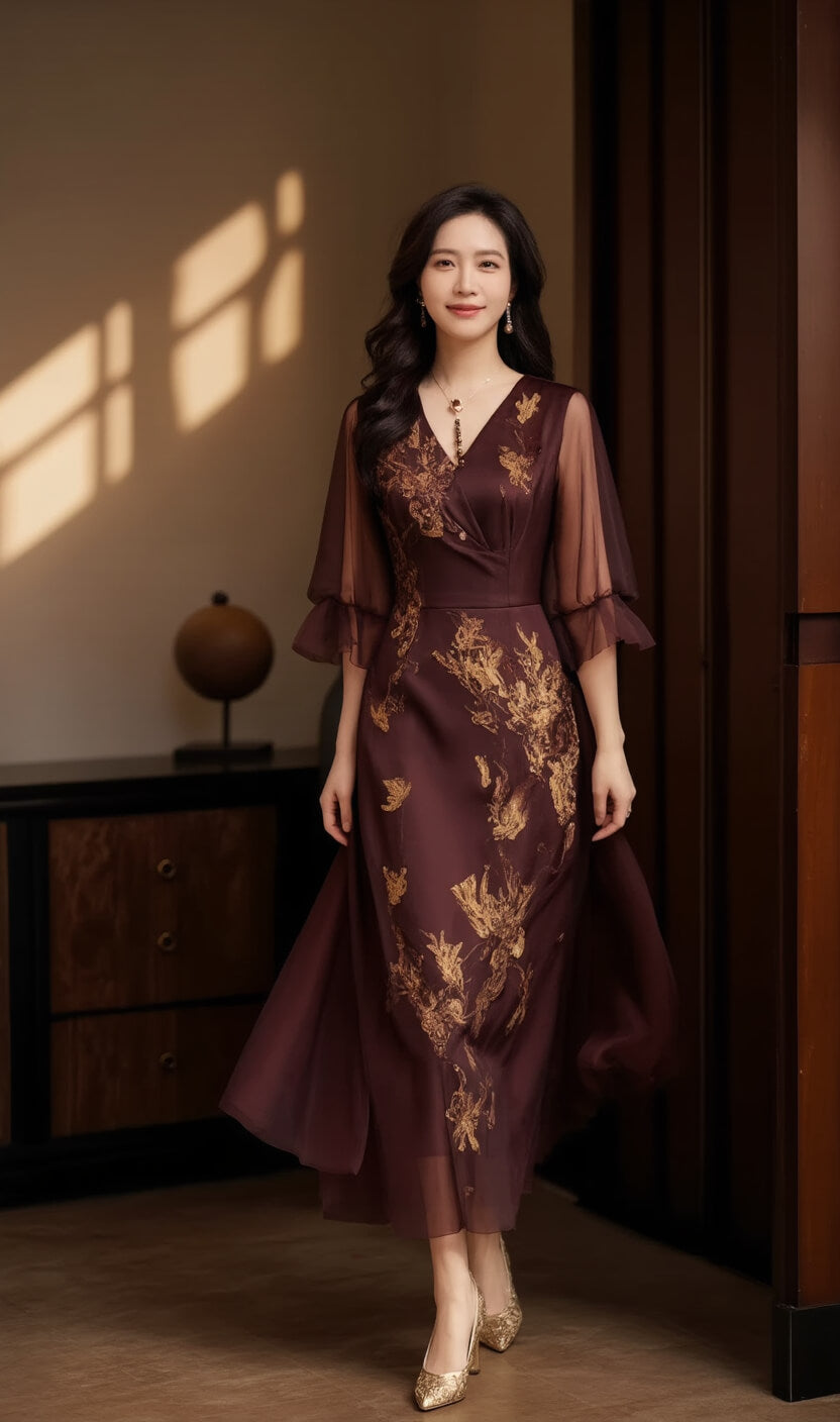Women's Fusion Batik Dress - Fire Lily