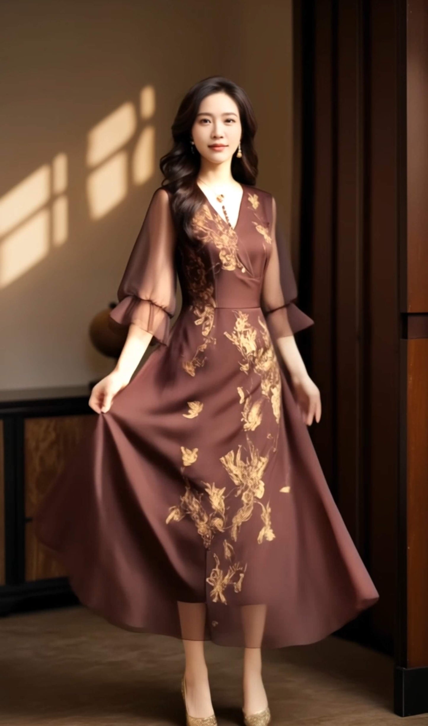 Women's Fusion Batik Dress - Fire Lily 2