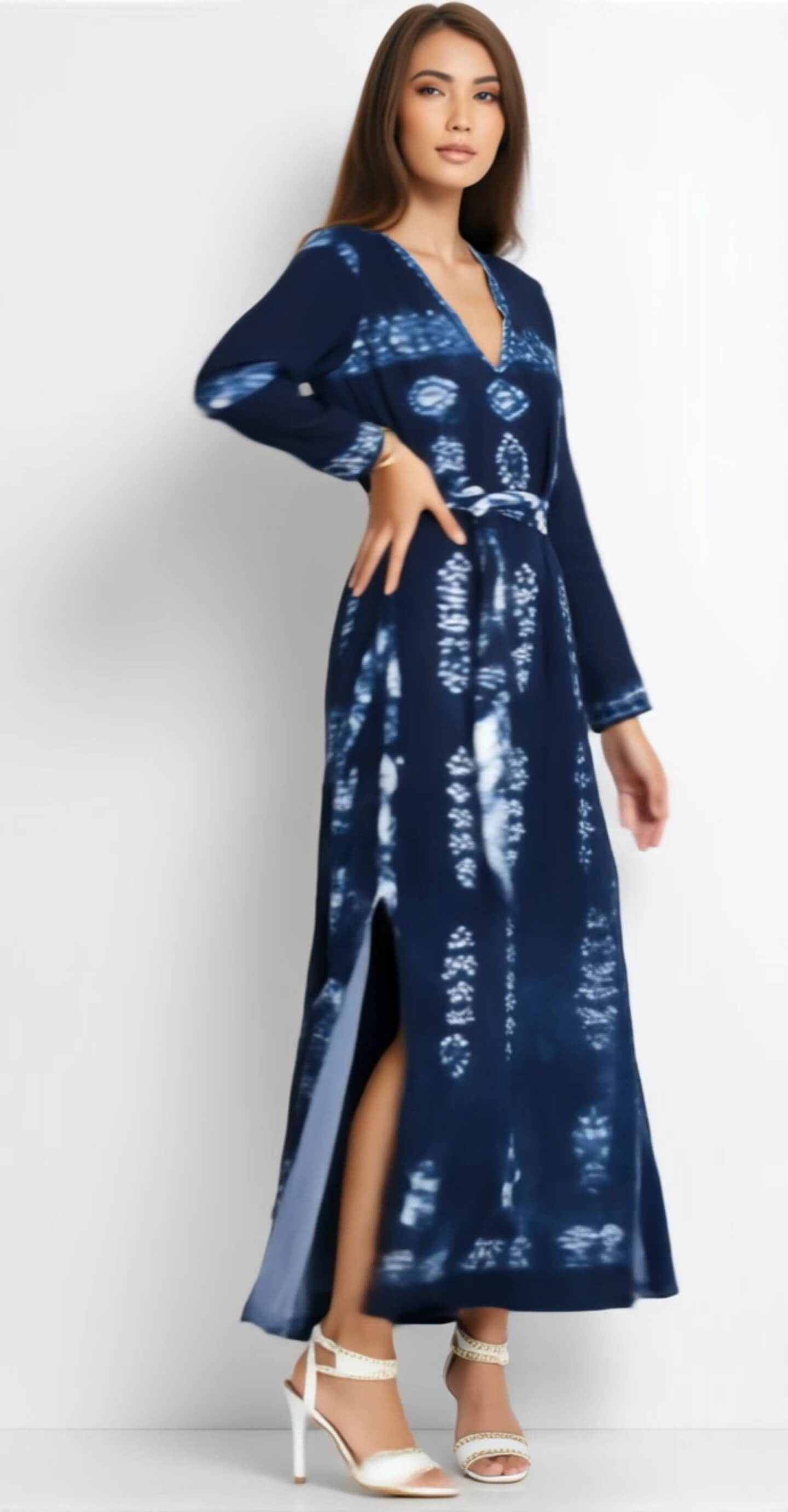 Women's Fusion Batik Dress - Indigo Roma 2