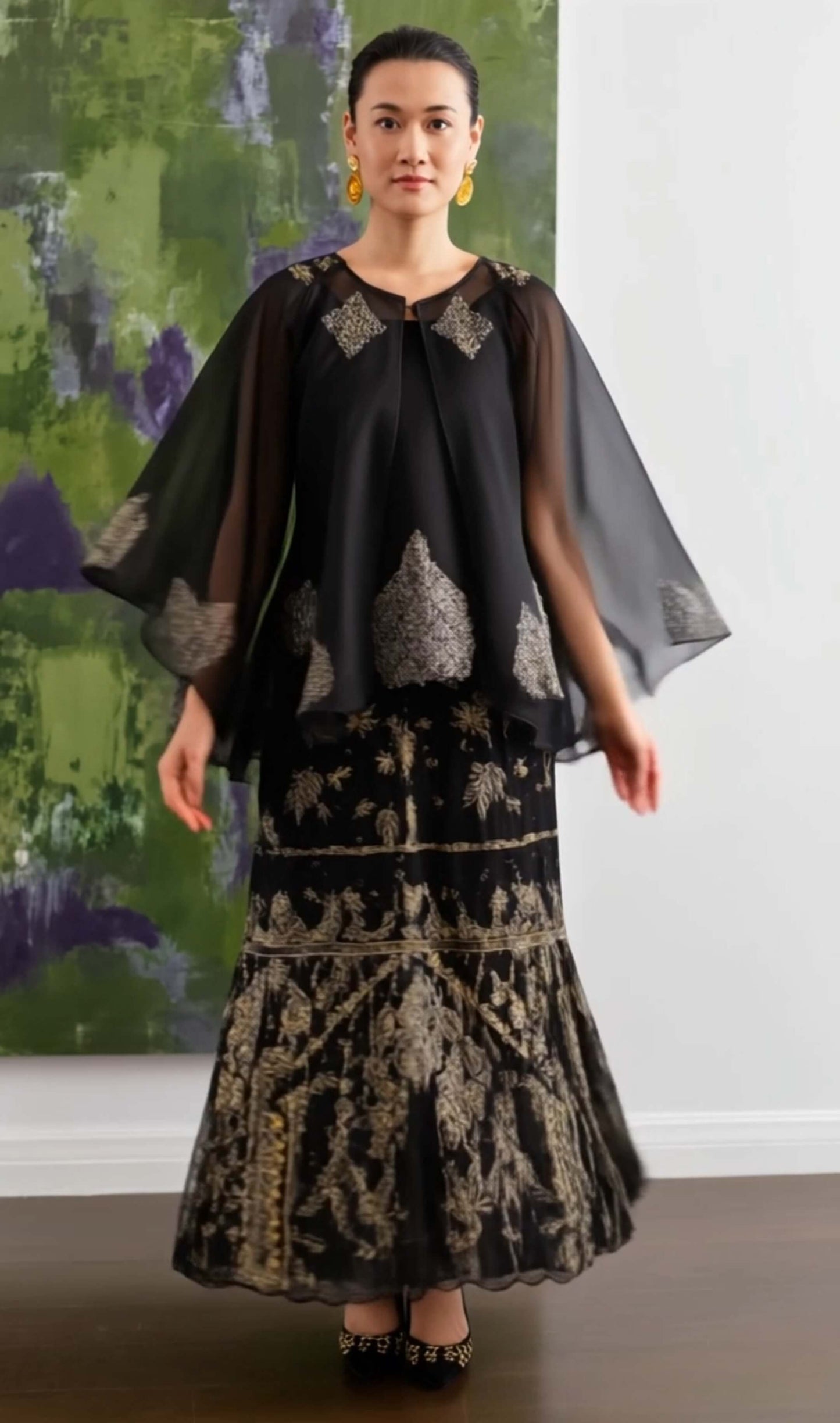 Women's Fusion Batik Dress - Midnight Sonata
