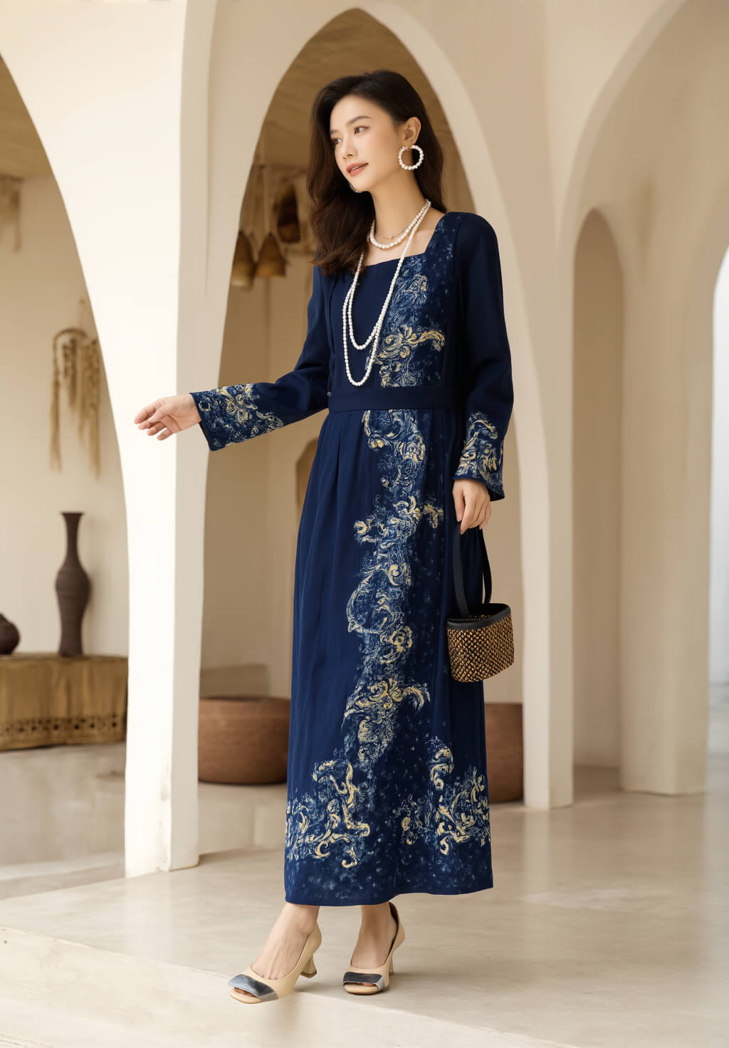 Women's Fusion Batik Dress - Moonwash