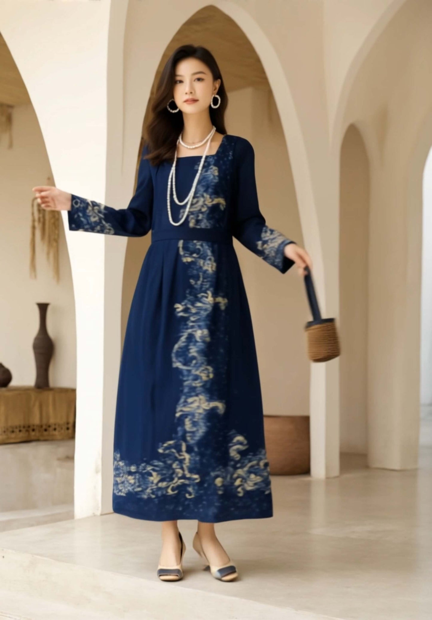 Women's Fusion Batik Dress - Moonwash 3