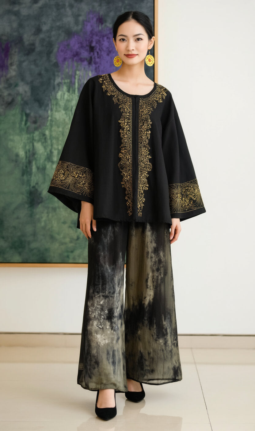Women's Fusion Batik Kurung Set - Royalty