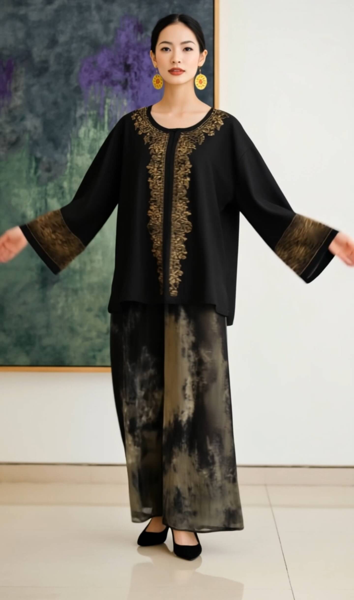 Women's Fusion Batik Kurung Set - Royalty 2