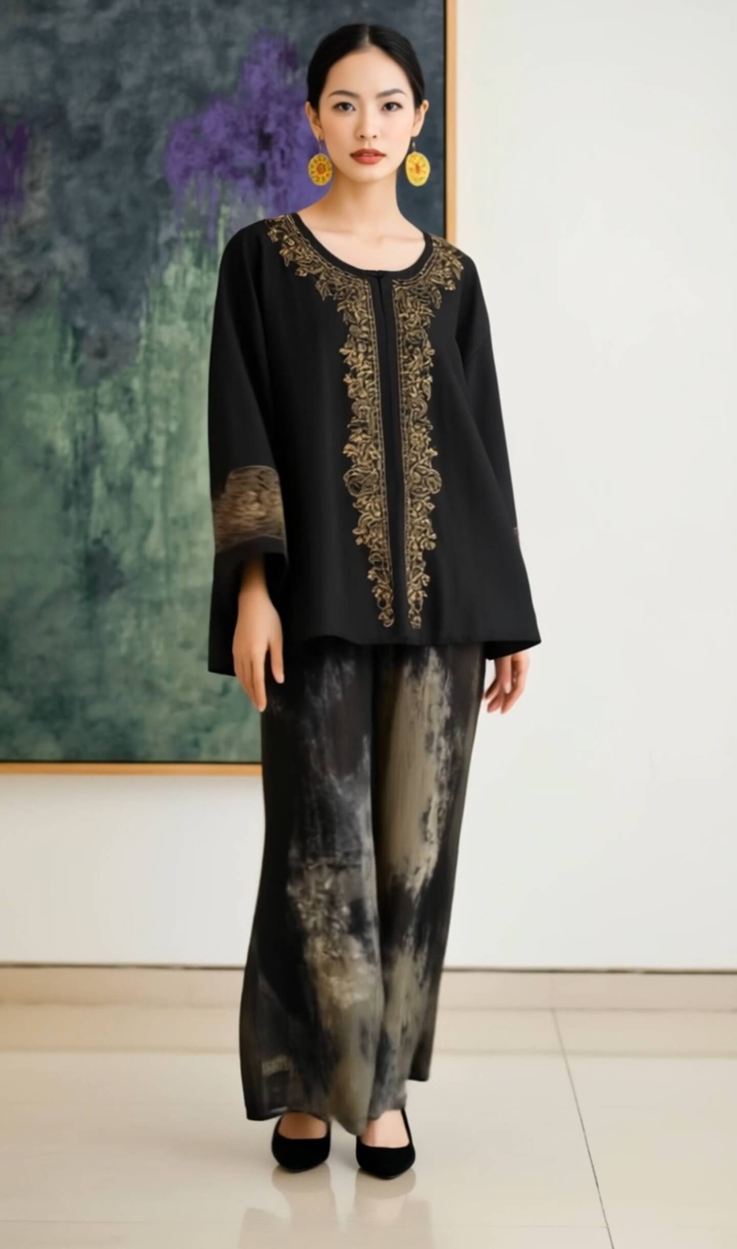 Women's Fusion Batik Kurung Set - Royalty 3