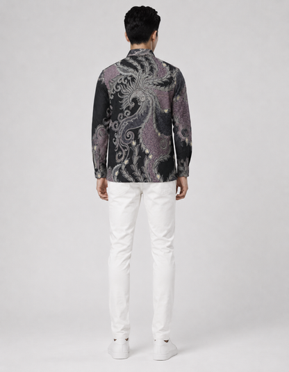 Mens Batik Shirt – Nocturnal Garden | Long Sleeves
