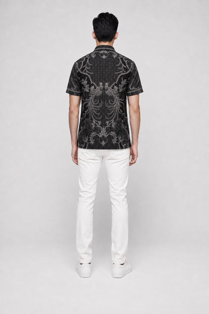 Mens Batik Shirt – Moonlight Crest | Short Sleeves