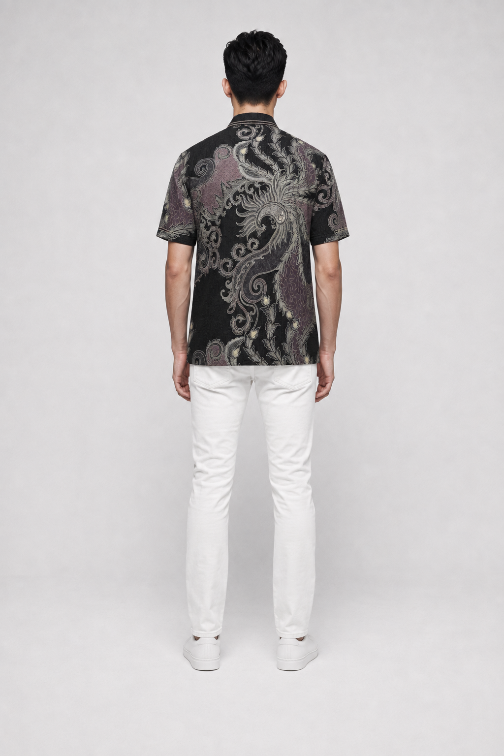 Mens Batik Shirt – Nocturnal Garden | Short Sleeves