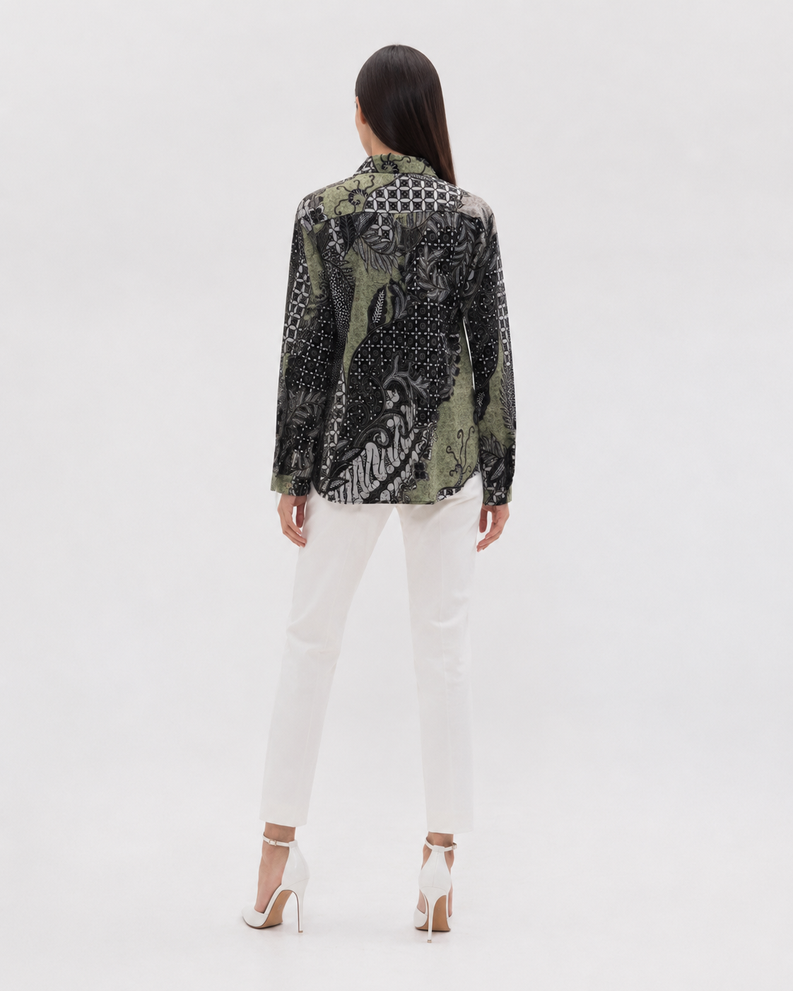 Batik Asymmetric Shirt – Verdant Grove