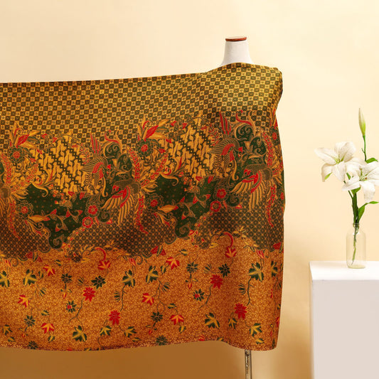 Batik Fabric - Aviary Bloom - Emerald Aviary