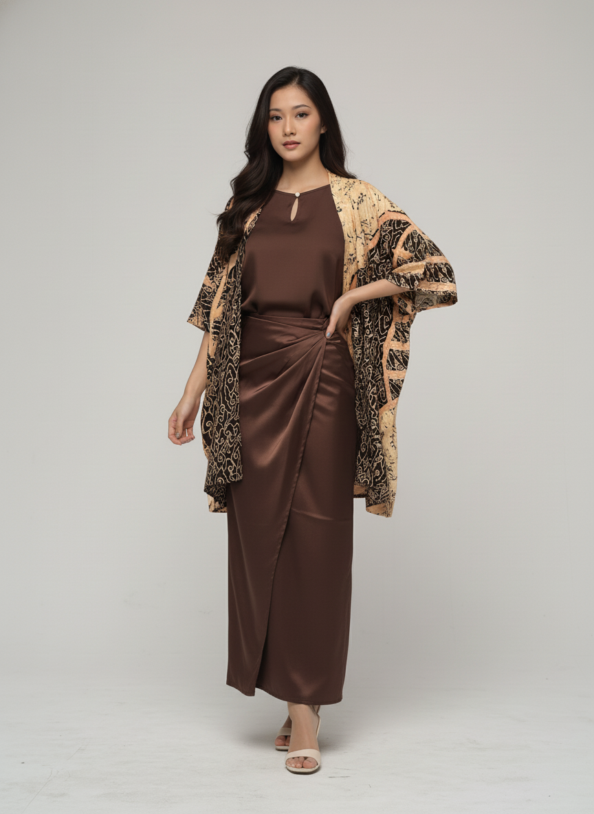 Batik Kebaya Couple Set Naomi - Mahogany 5