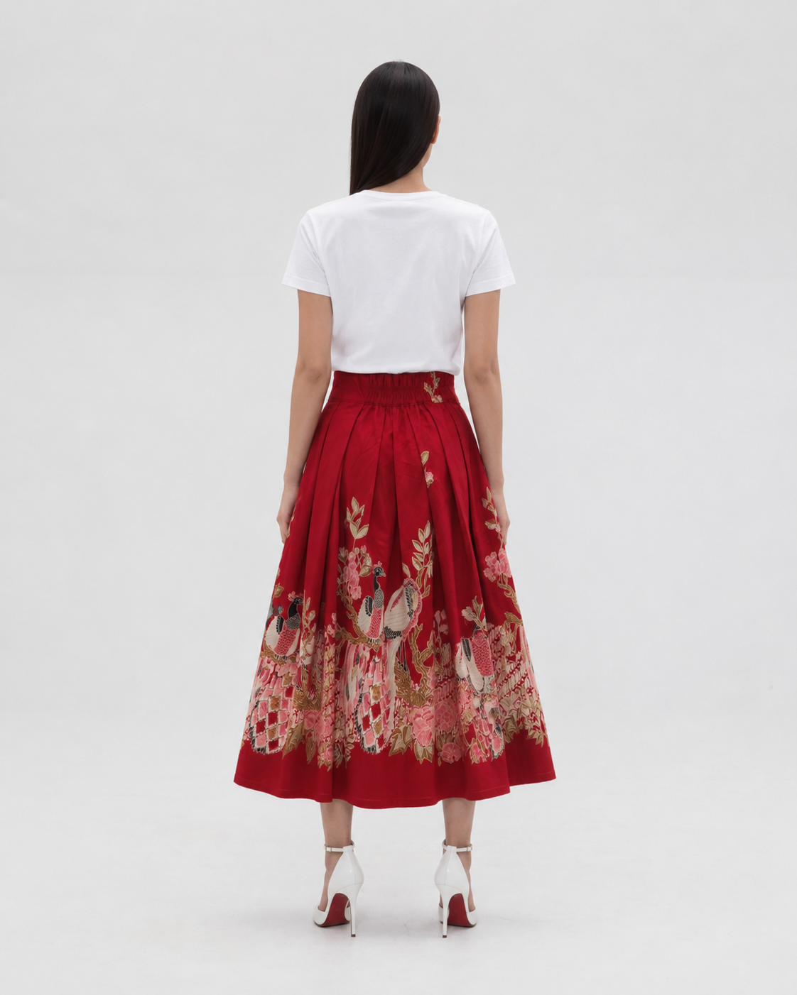 Women’s Batik Box Pleat Skirt – Prosperity in Bloom