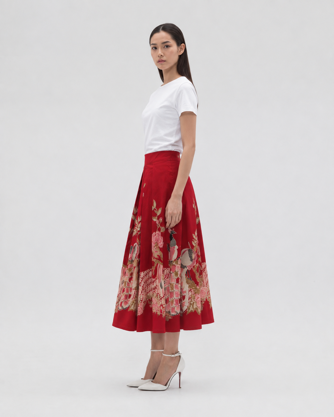 Women’s Batik Box Pleat Skirt – Prosperity in Bloom