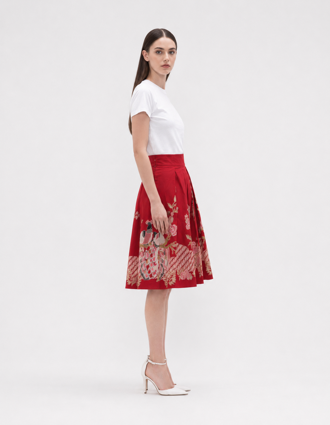 Women’s Batik Box Pleat Skirt – Prosperity in Bloom