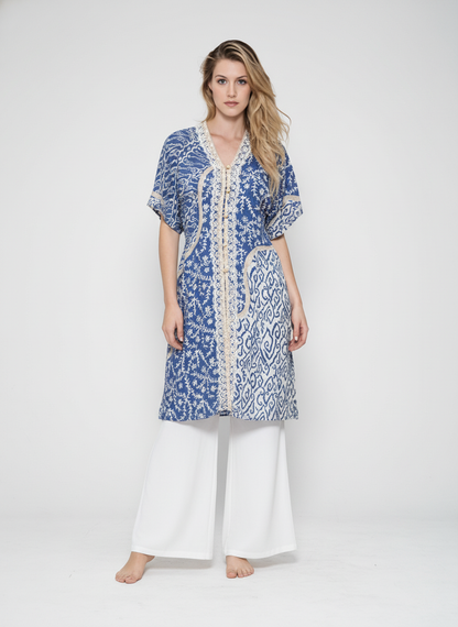 Women's Batik Kebaya Dara Vest - Royal Blue