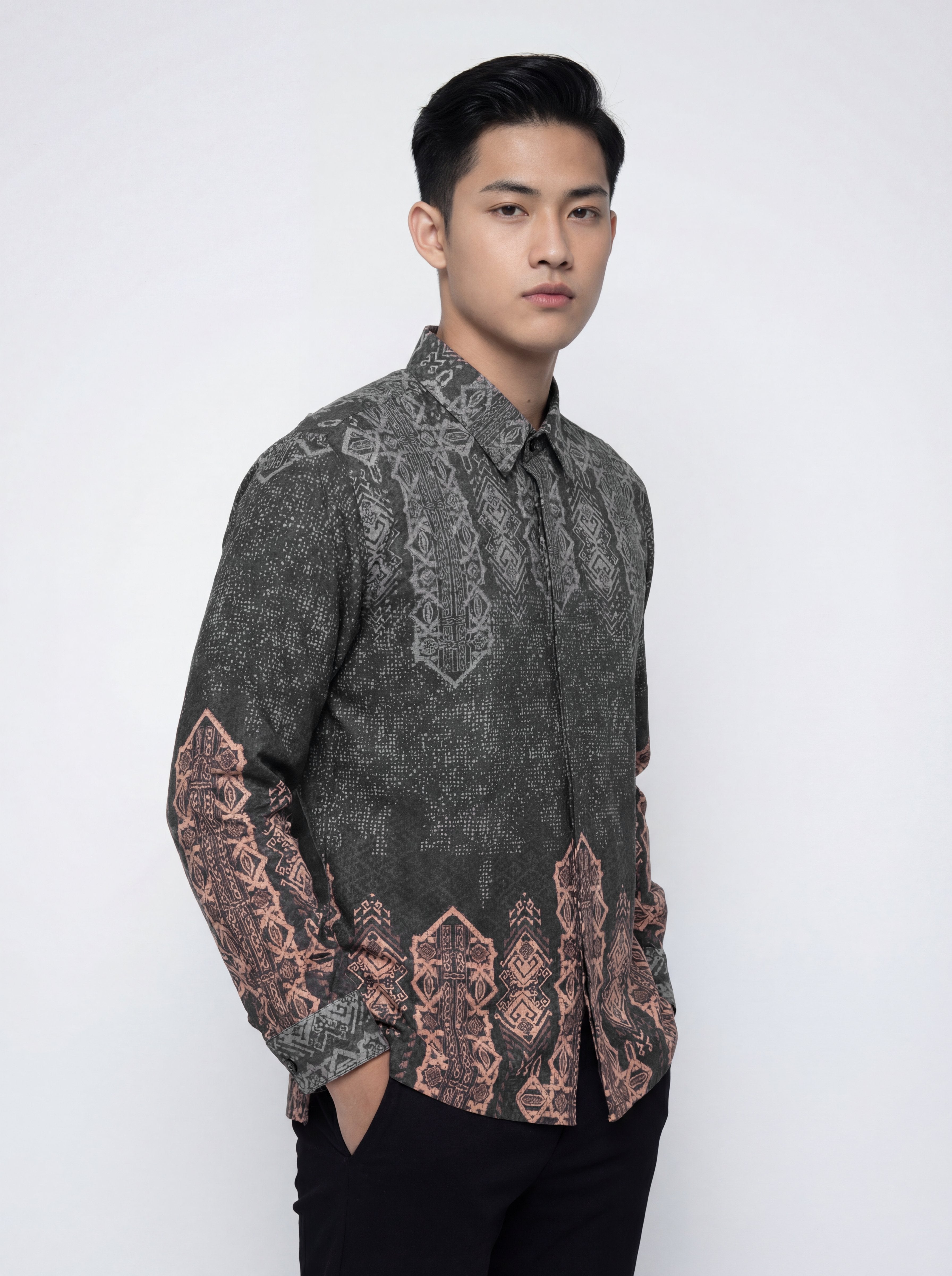 Men’s Batik Shirt – Earthen Prestige | Long Sleeves