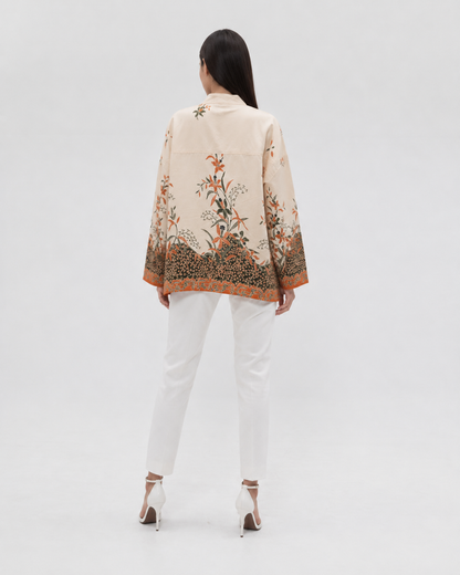 Batik Mandarin Oversized Top – Wild Bloom