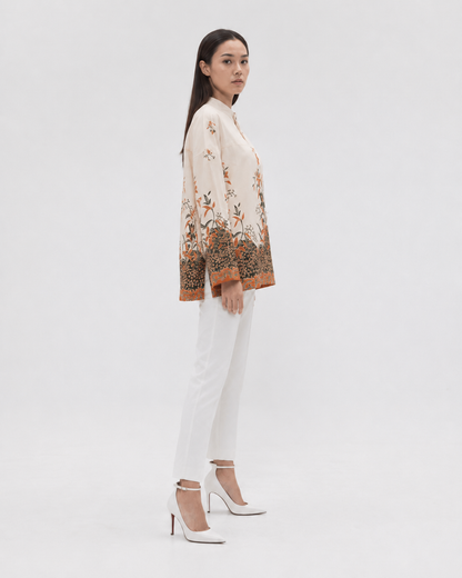 Batik Mandarin Oversized Top – Wild Bloom
