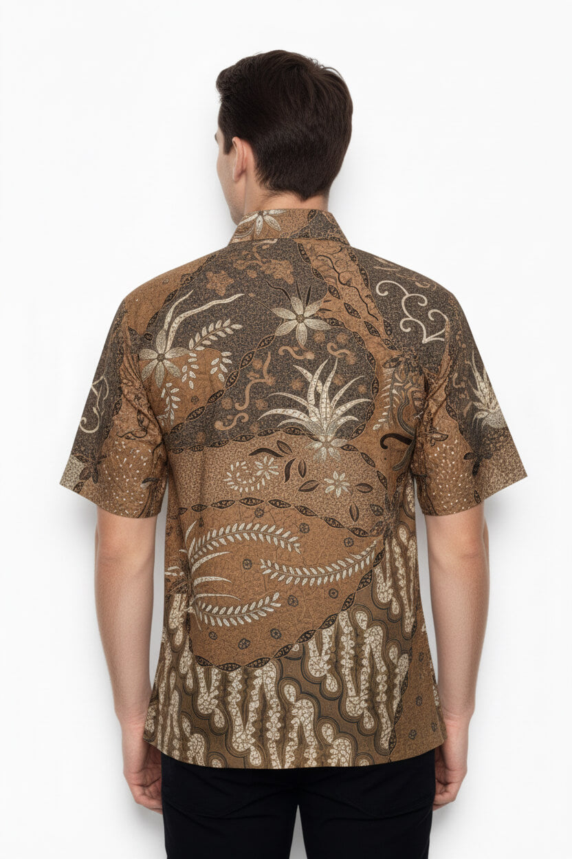 Men’s Batik Shirt – Amber Heritage | Short Sleeves1