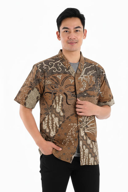 Men’s Batik Shirt – Amber Heritage | Short Sleeves2