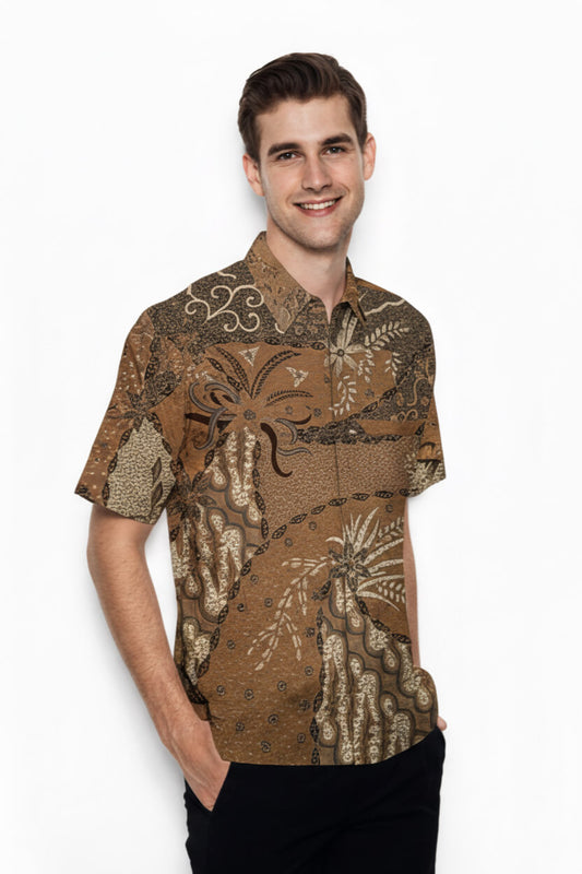 Men’s Batik Shirt – Amber Heritage | Short Sleeves3