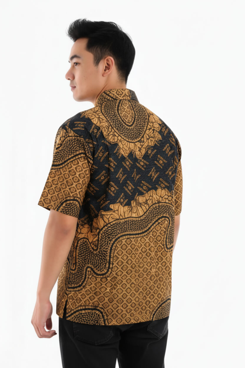 Men’s Batik Shirt – Amber Tapestry | Short Sleeves2