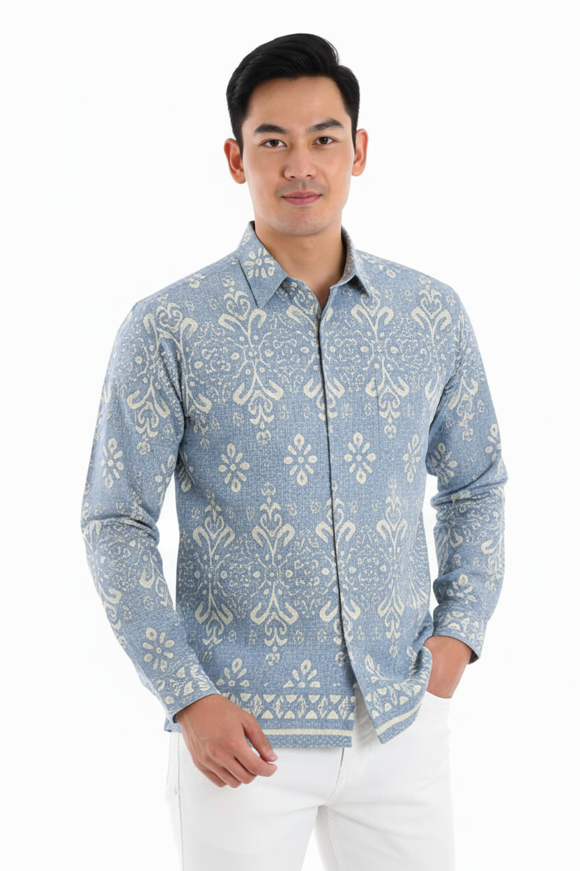 Men’s Batik Shirt – Celestial Ivory |Long Sleeves1