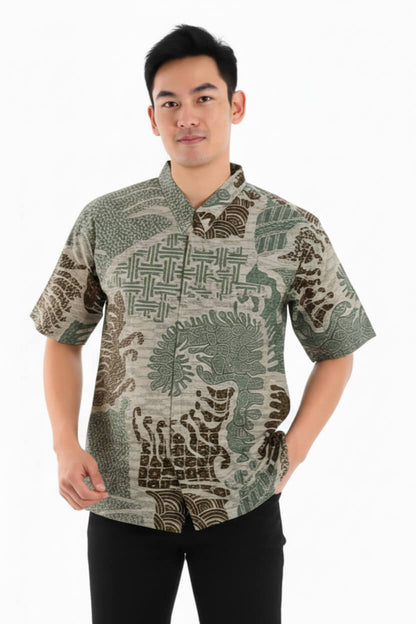 Men’s Batik Shirt – Forest Mosaic | Short Sleeve 3