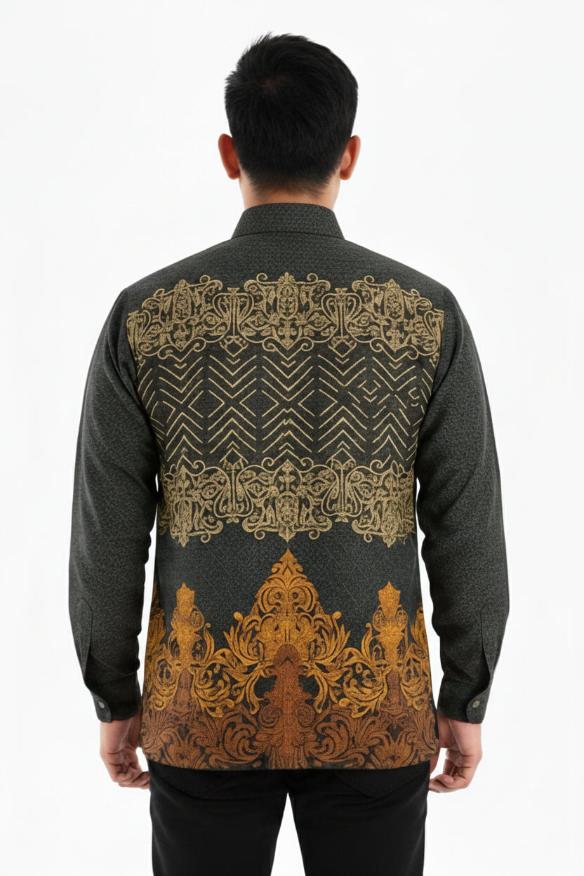 Men’s Batik Shirt – Golden Aegis Long Sleeves2