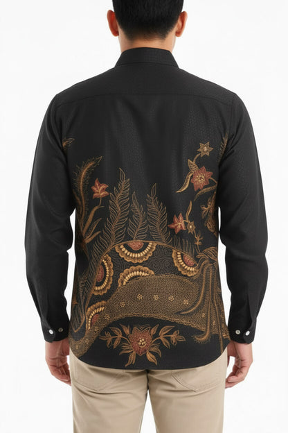 Men’s Batik Shirt – Golden Aviary | Long Sleeves2