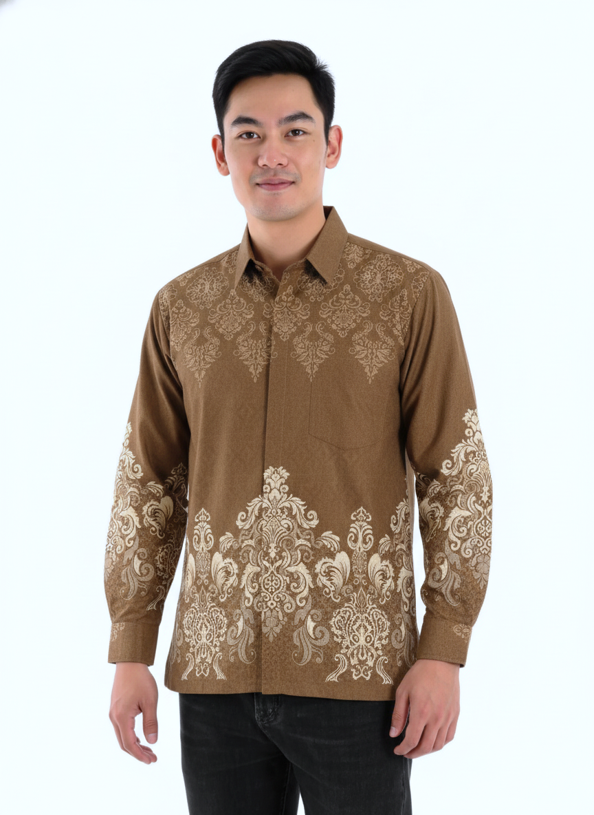 Men’s Batik Shirt – Golden Regal | Long Sleeves 3
