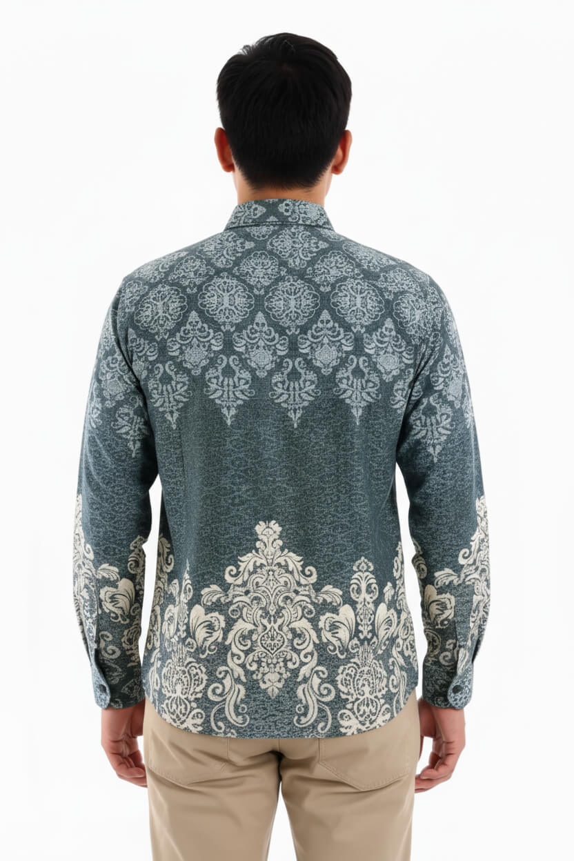 Men’s Batik Shirt – Jade Sovereign | Long Sleeves3