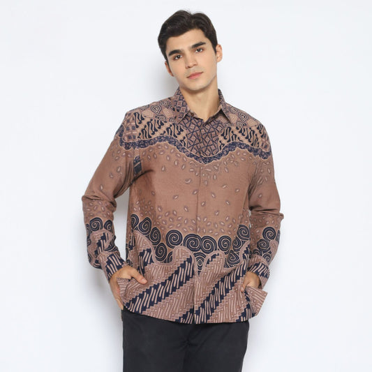 Men's Batik Shirt - Bronzed Swirl | Long Sleeves