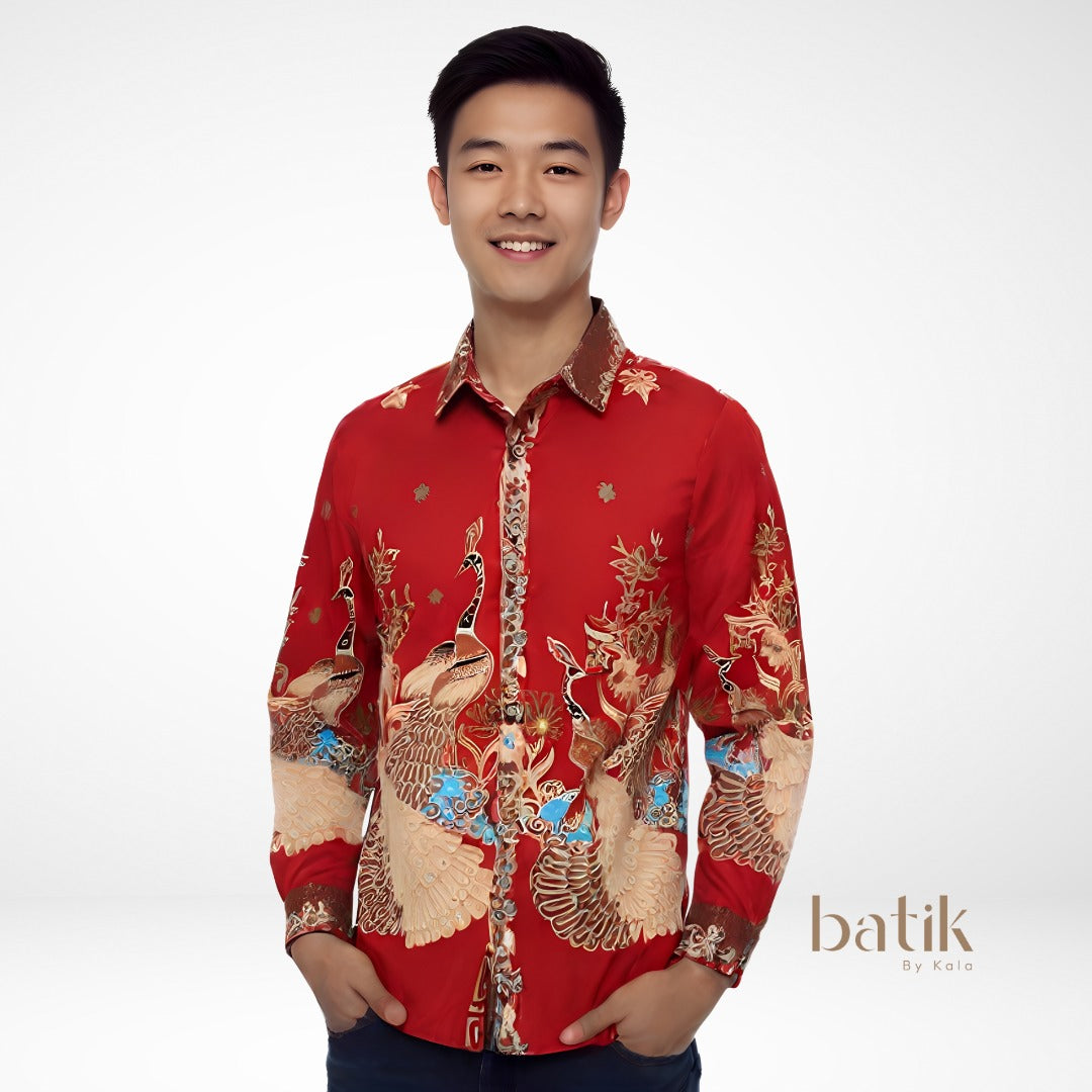 Men's Batik Shirt - Phoenix Prosperity | Long Sleeves