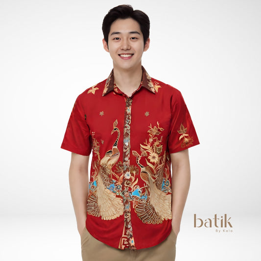 Men's Batik Shirt - Phoenix Prosperity | Short Sleeves 2